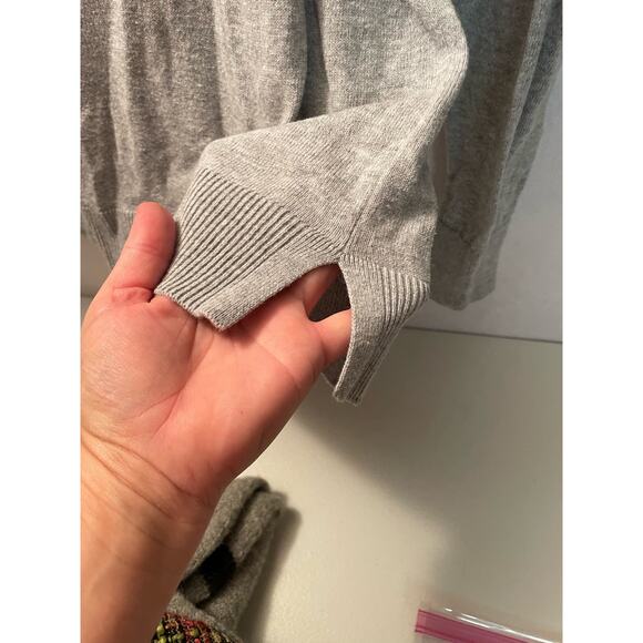 Loft outlet‎ medium sweater gray white 100% cotton - Picture 3 of 7